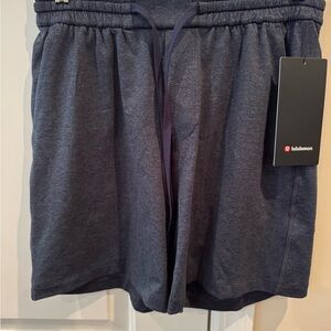 Mens Soft Jersey 5” lululemon athletic Heathered Navy Shorts